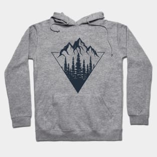 Mountains And Forest. Triangle Geometric Style Hoodie